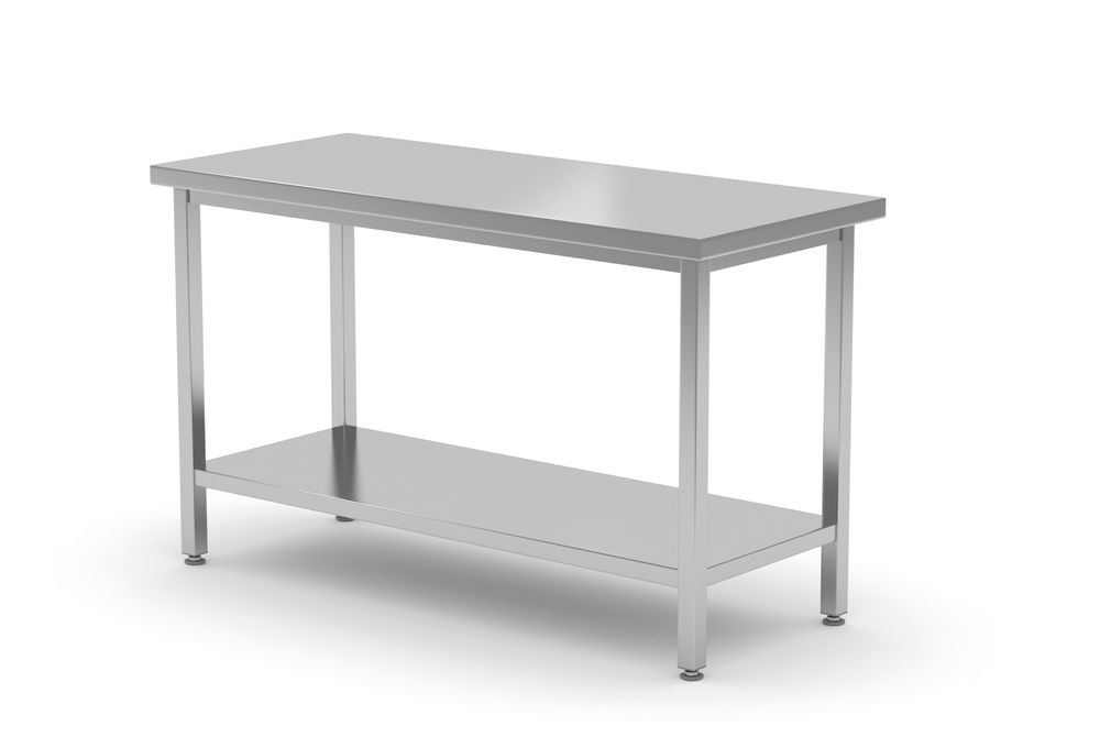 Werktafel zware uitvoering met plank, 600 mm diep